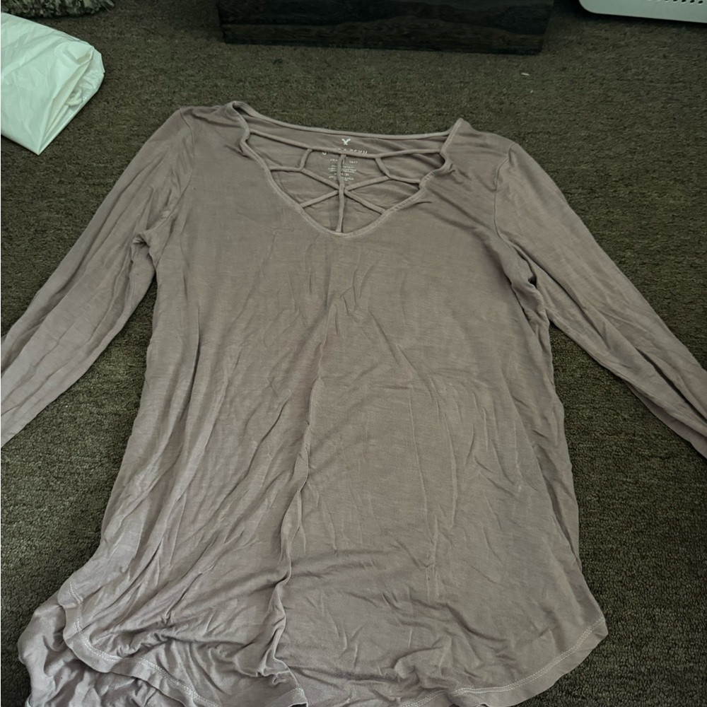 long sleeve light pink shirt